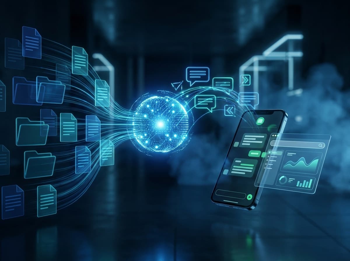 Archivo Digital con IA: documentos y archivos centralizados que un asistente virtual consulta al instante por portal web y WhatsApp